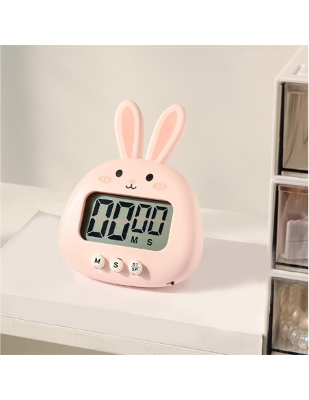 Temporizador de Cocina Digital HERCHR Conejito Rosa