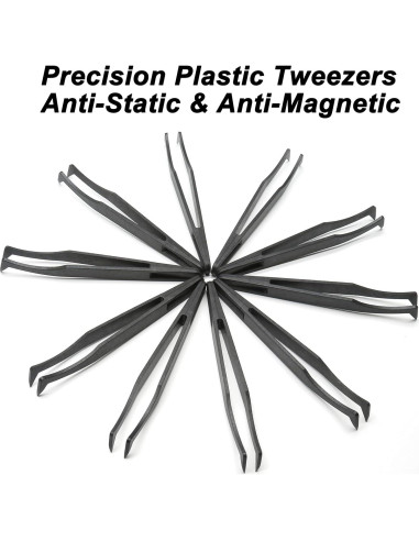 Juego de 10 Pinzas de Plástico Antiestáticas Qjaiune 115mm