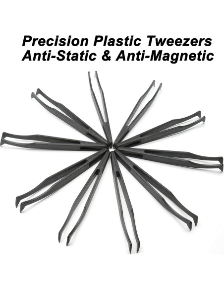 Juego de 10 Pinzas de Plástico Antiestáticas Qjaiune 115mm