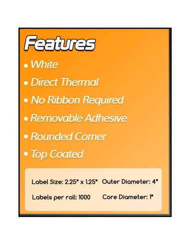 Etiquetas Térmicas Removibles OfficeSmart 63.5x31.75mm 25000 Unidades