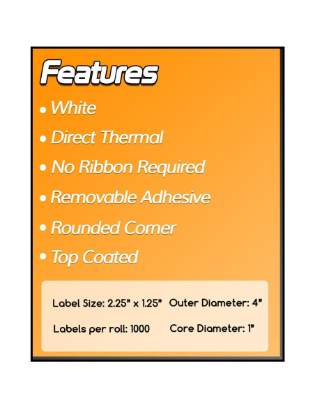 Etiquetas Térmicas Removibles OfficeSmart 63.5x31.75mm 25000 Unidades