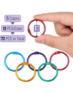 Anillos de carpeta suelta Mr. Pen 72 unidades 2.54 cm colores 2
