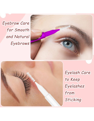 100 Cepillos Micro para Cejas y Pestañas CANIPHA - 10 Colores