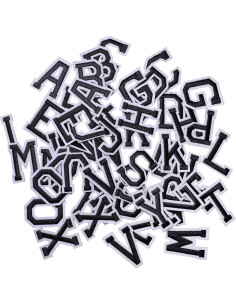 Parches Bordados Alfabeto Negro J.CARP 104 Piezas para Planchar 2