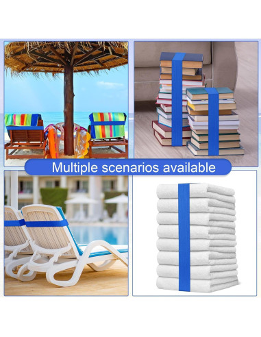 Bandas Elásticas de Toalla de Playa Jexine - 12 Piezas Azul