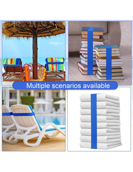 Bandas Elásticas de Toalla de Playa Jexine - 12 Piezas Azul
