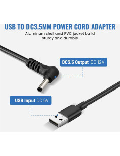 Cable de Cargador USB a DC EWAY para Monitor Furrion 12V 2