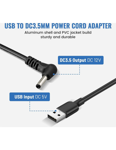 Cable de Cargador USB a DC EWAY para Monitor Furrion 12V