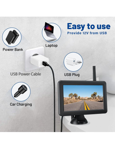 Cable de Cargador USB a DC EWAY para Monitor Furrion 12V