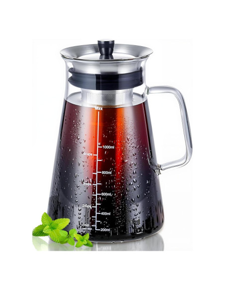 Cafetera Cold Brew Aquach 34 Oz Vidrio Borosilicato Apta Lavavajillas