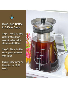 Cafetera Cold Brew Aquach 34 Oz Vidrio Borosilicato Apta Lavavajillas 2