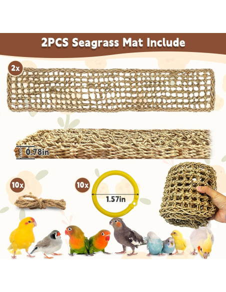 Alfombra de Hierba Marina Kathson 2 Pcs 99 x 18 cm para Aves