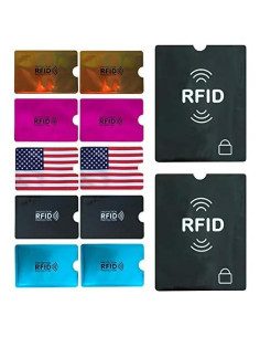Mangas Bloqueadoras RFID WUOJI - Juego de 10 + 2 Fundas
