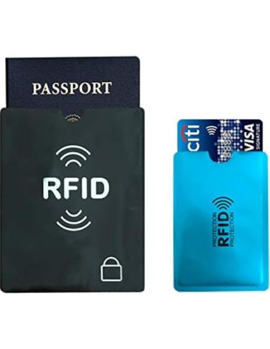 Mangas Bloqueadoras RFID WUOJI - Juego de 10 + 2 Fundas