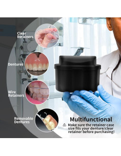 Estuche de Limpieza Annhua para Dentaduras - Negro 2