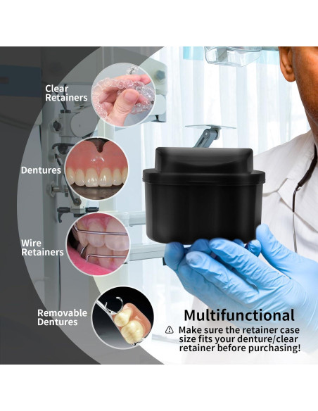 Estuche de Limpieza Annhua para Dentaduras - Negro