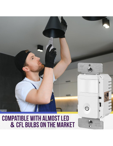 Interruptor de Luz con Sensor de Movimiento Enerlites HMOS-J-W 500W