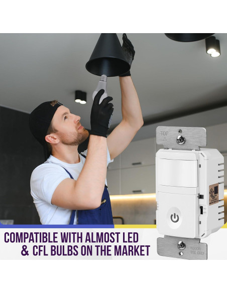 Interruptor de Luz con Sensor de Movimiento Enerlites HMOS-J-W 500W