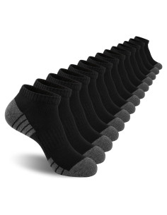Calcetines de Tobillo Acolchados Heatuff para Hombres - 7 Pares Negros