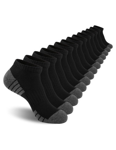 Calcetines de Tobillo Acolchados Heatuff para Hombres - 7 Pares Negros