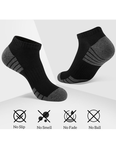 Calcetines de Tobillo Acolchados Heatuff para Hombres - 7 Pares Negros