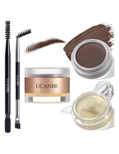 Kit de Cejas UCANBE 2 en 1 Gel y Cera Marrón Impermeable