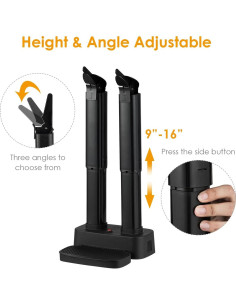 Secador de Zapatos Eléctrico COSTWAY Negro, Tubos Ajustables 2