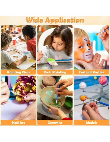 Conjunto de 240 Pinceles de Pintura Evatage - Nylon Suave