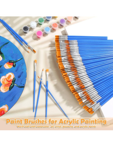 Conjunto de 240 Pinceles de Pintura Evatage - Nylon Suave