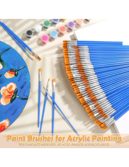 Conjunto de 240 Pinceles de Pintura Evatage - Nylon Suave