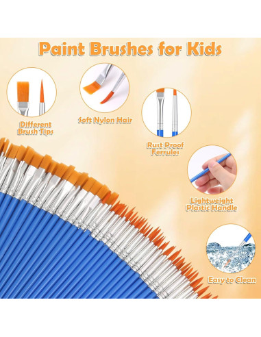 Conjunto de 240 Pinceles de Pintura Evatage - Nylon Suave