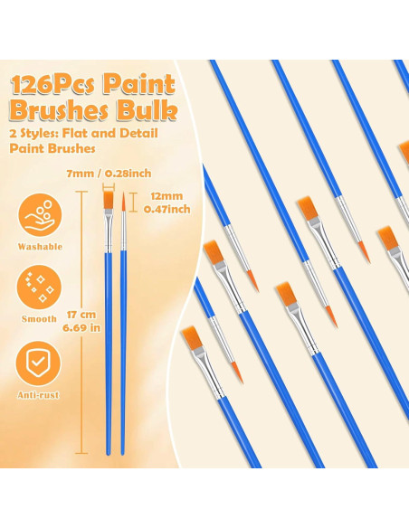 Conjunto de 240 Pinceles de Pintura Evatage - Nylon Suave