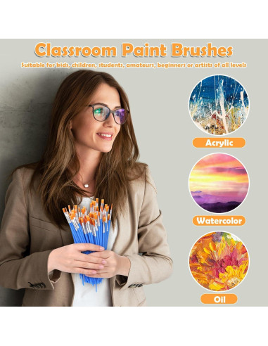 Conjunto de 240 Pinceles de Pintura Evatage - Nylon Suave