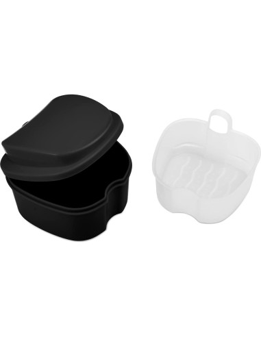Estuche de Limpieza Annhua para Dentaduras - Negro