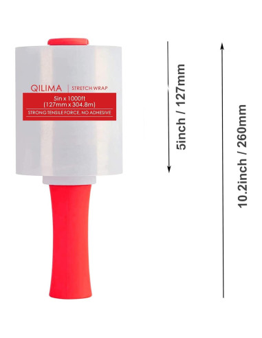 Película Estirable Industrial QILIMA 80 Gauge 4 Rollos 5" x 304.8m