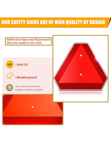 Señal de Seguridad Triangular DXSIGN 14x16" Reflectante Aluminio