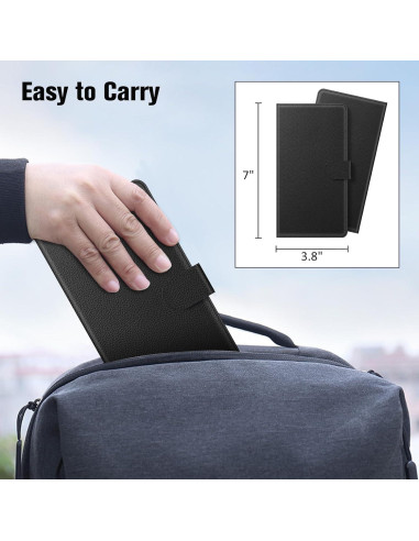 Cubierta de Chequera FINTIE con Bloqueo RFID - Negro