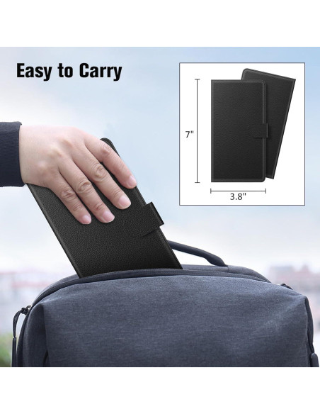 Cubierta de Chequera FINTIE con Bloqueo RFID - Negro