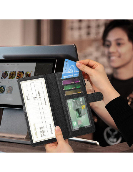 Cubierta de Chequera FINTIE con Bloqueo RFID - Negro