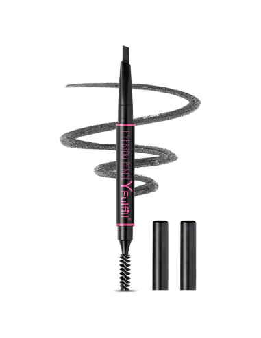 Lápiz de Cejas Impermeable Yfulfill Negro 0.5mm Doble Extremo