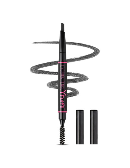 Lápiz de Cejas Impermeable Yfulfill Negro 0.5mm Doble Extremo Lápiz de Cejas Impermeable Yfulfill Negro 0.5mm Doble Extremo