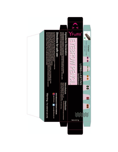 Lápiz de Cejas Impermeable Yfulfill Negro 0.5mm Doble Extremo