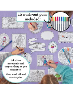 Mantel para Colorear Reutilizable eatsleepdoodle 127x84cm 2