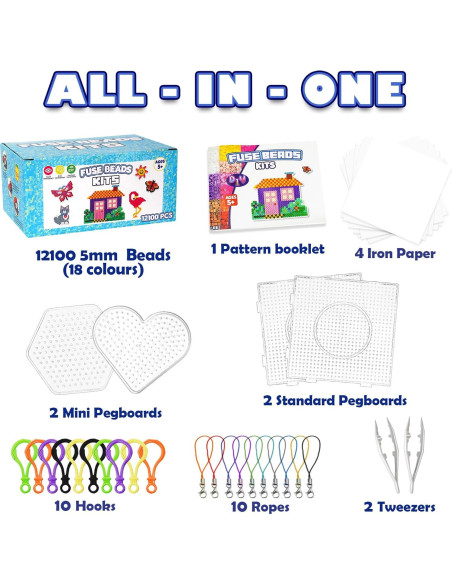 Kit de Perlas de Fusión FUNZBO 12000 Piezas Multicolor