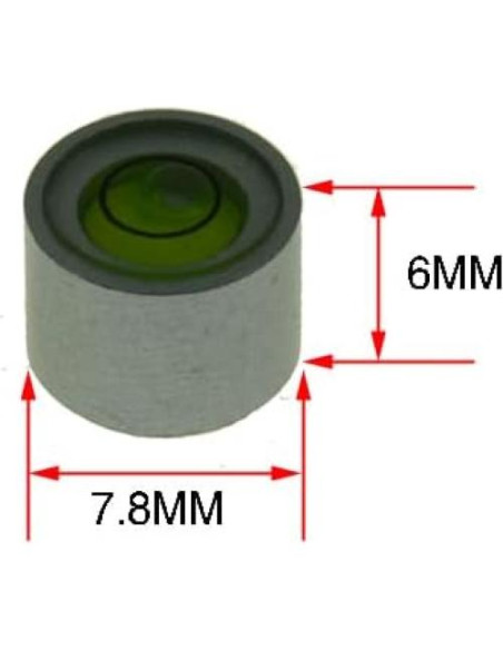 Mini nivel de burbuja The Yan He 7.8x6mm aluminio verde