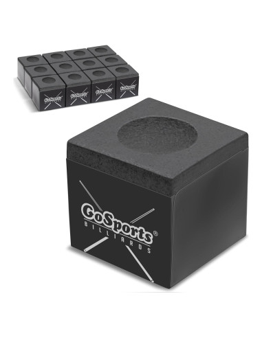Cubo de Tiza para Taco de Billar GoSports Premium 12 Pack - Negro