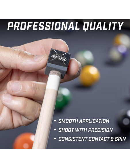 Cubo de Tiza para Taco de Billar GoSports Premium 12 Pack - Negro