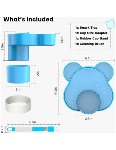Bandeja de Snacks para Asiento de Auto BlueOrigin - Oso Azul
