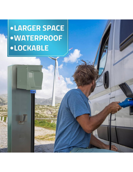 Caja de Salida de Energía RV PAULINN 30A Nema TT-30R Impermeable Caja de Salida de Energía RV PAULINN 30A Nema TT-30R Impermeable