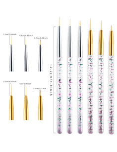 Pinceles de Delineador de Ojos Leelosp 6 Piezas Punta Fina 2